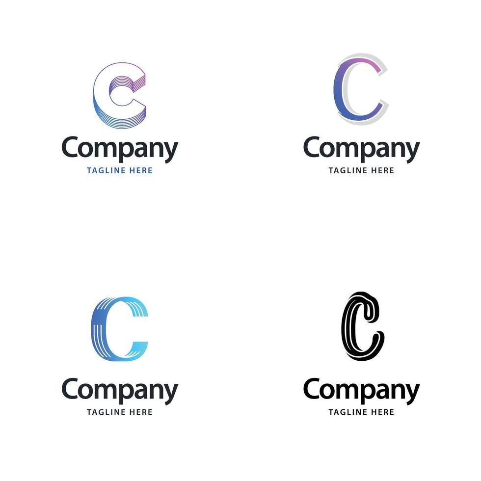 Letter C Big Logo Pack Design Creative Modern logos design for your business vector