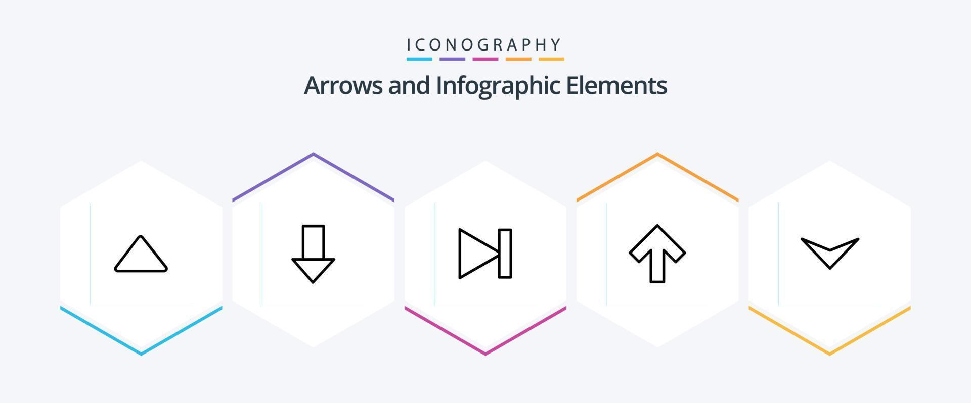 Arrow 25 Line icon pack including next. arrow. end. forward. arrow vector