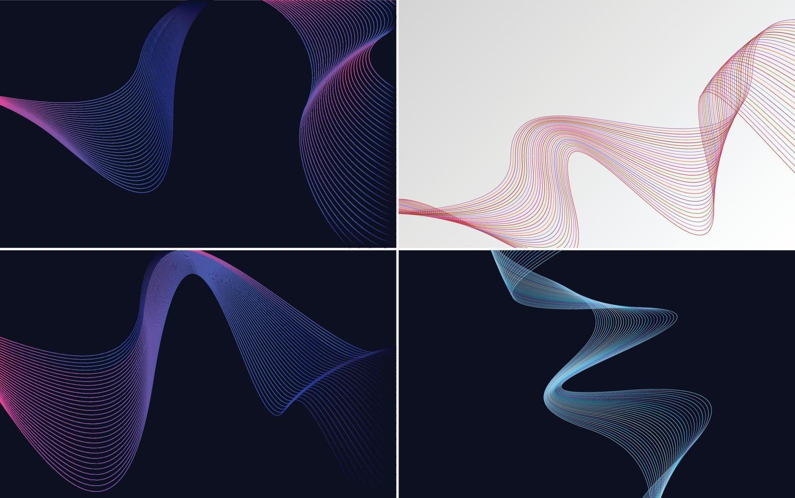 Collection of geometric minimal lines pattern set vector