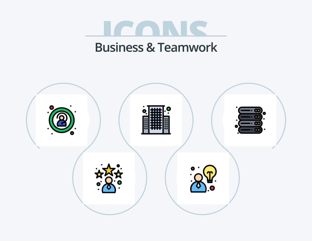 Business And Teamwork Line Filled Icon Pack 5 Icon Design. . concept. decision. business growth. structure vector