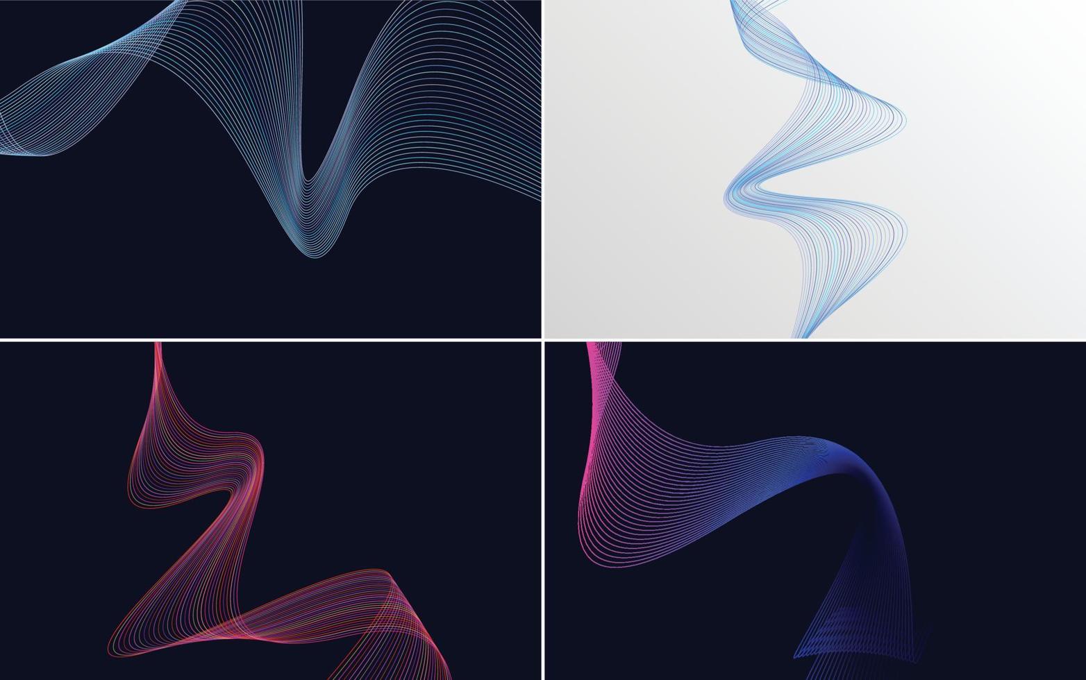 Collection of geometric minimal lines pattern set vector