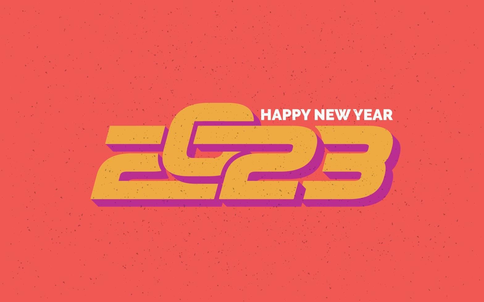 new year 2023 Retro Grunge logo design vector