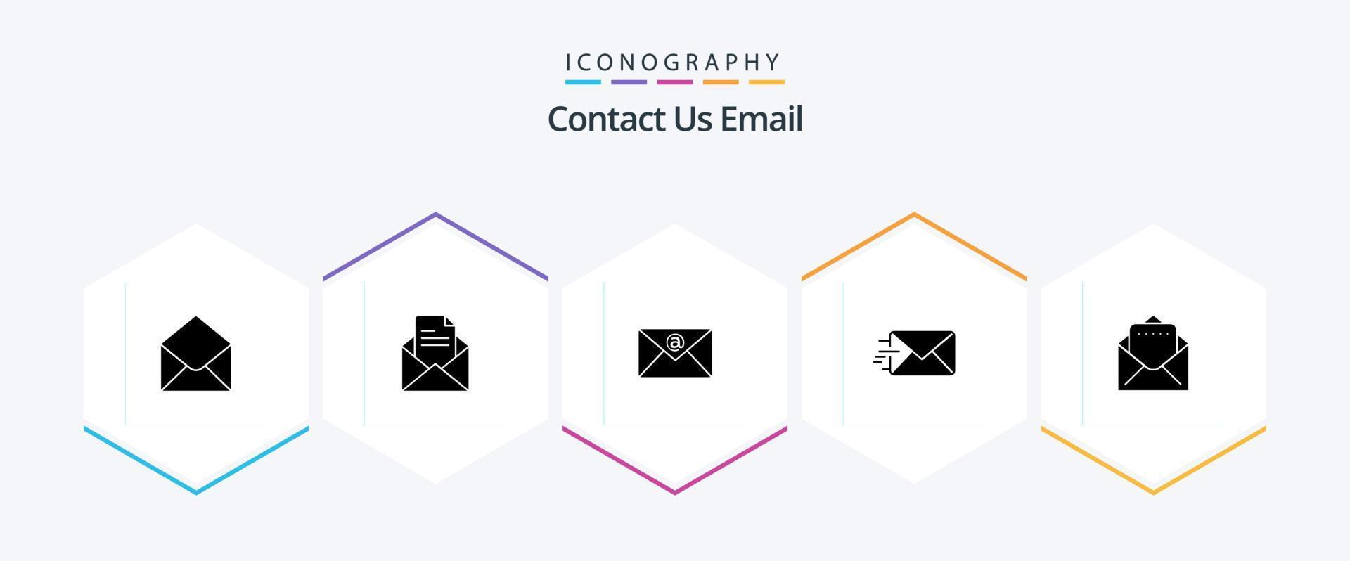 Email 25 Glyph icon pack including . mail. email. document. mail vector