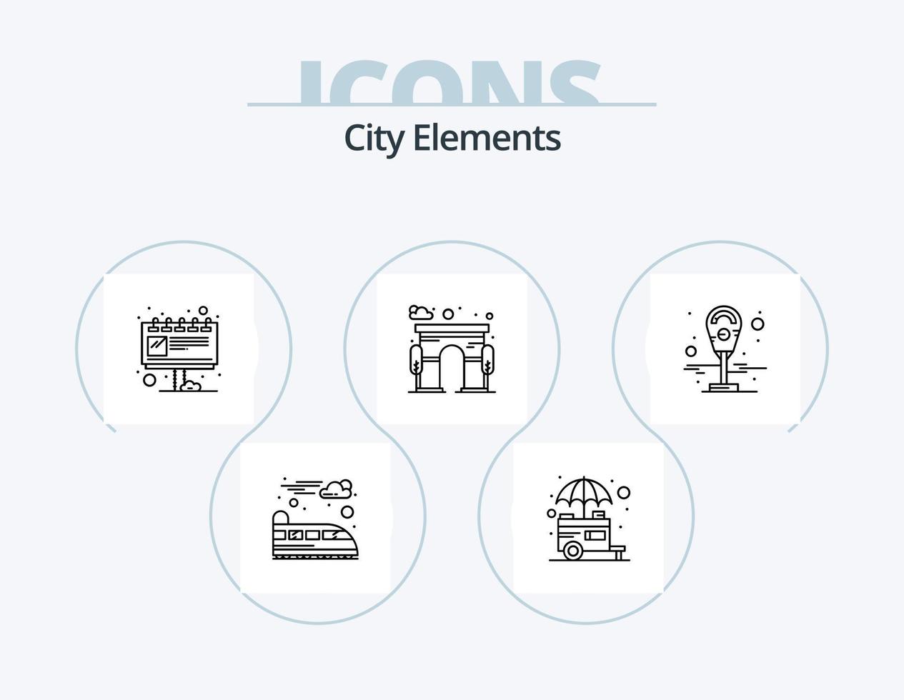 City Elements Line Icon Pack 5 Icon Design. tree. nature. traffic. garden. tree vector