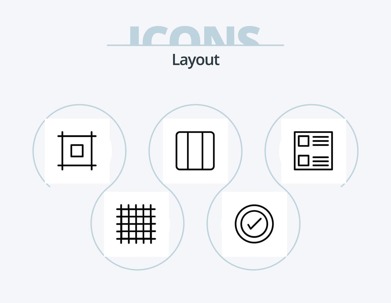 Layout Line Icon Pack 5 Icon Design. layout. grid. form. frame. gauge vector