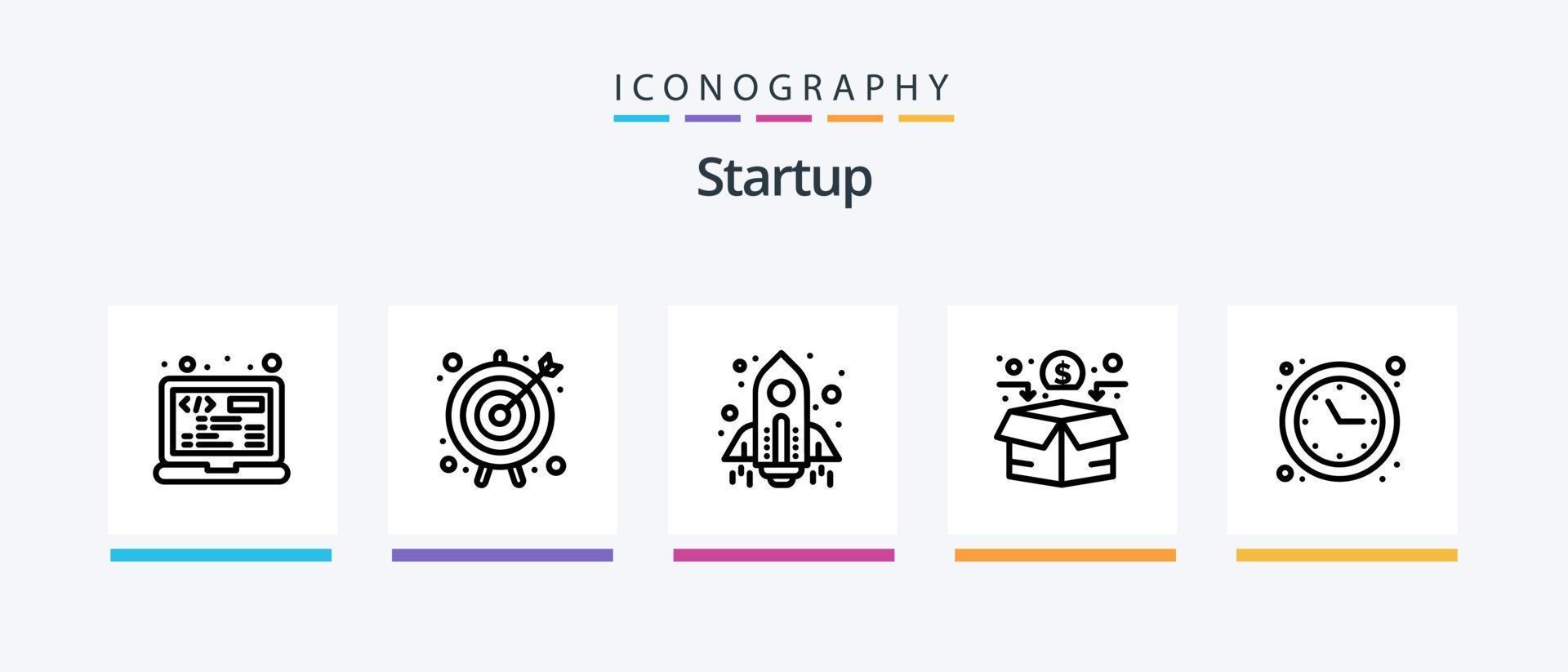 Startup Line 5 Icon Pack Including growth. sharing. advertising. share. creative. Creative Icons Design vector