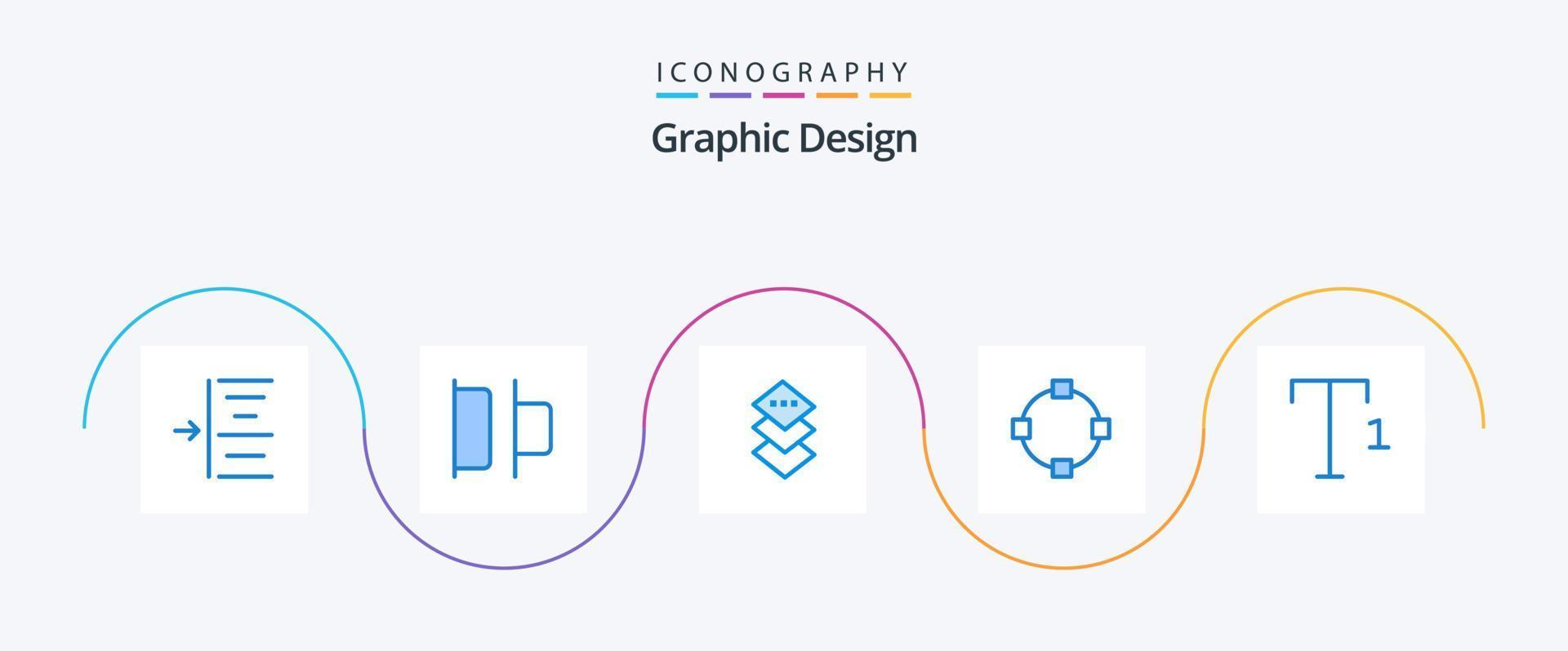 paquete de iconos de diseño azul 5 que incluye . cuadrado. fuente vector