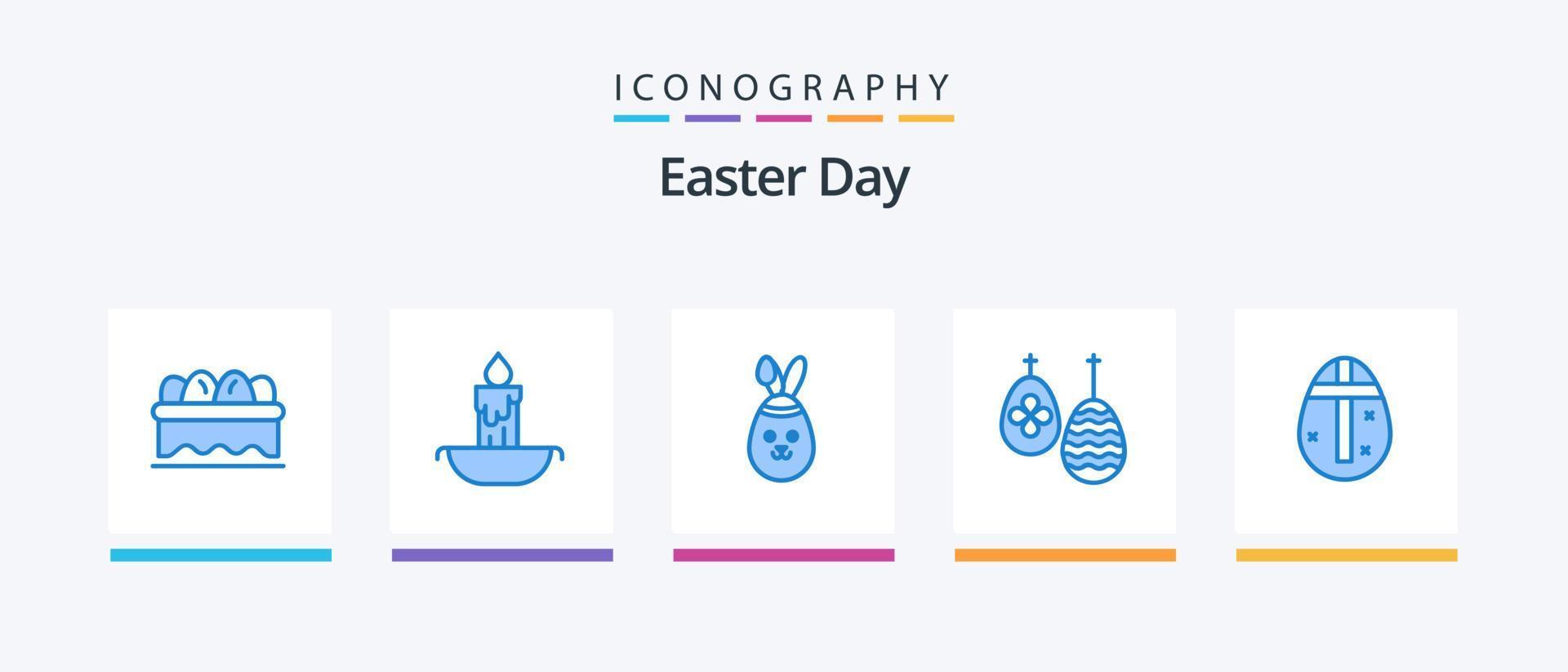 Easter Blue 5 Icon Pack Including holidays. egg. easter. easter egg. egg. Creative Icons Design vector