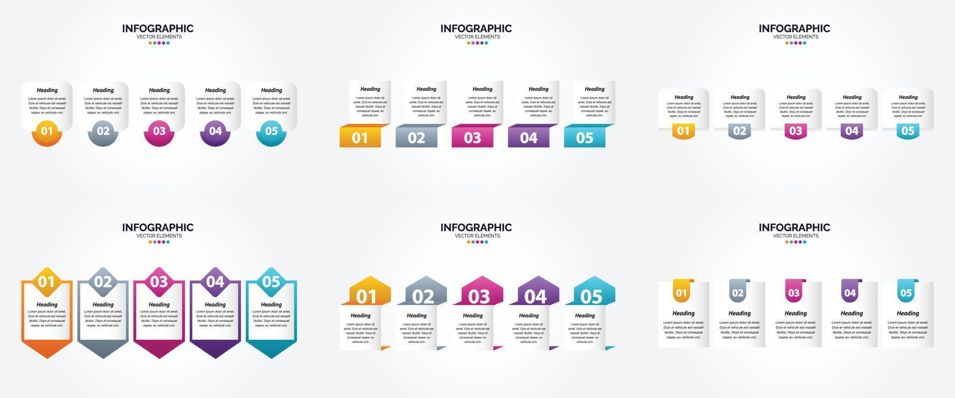 ilustración vectorial infografía conjunto de diseño plano para folleto publicitario y revista vector