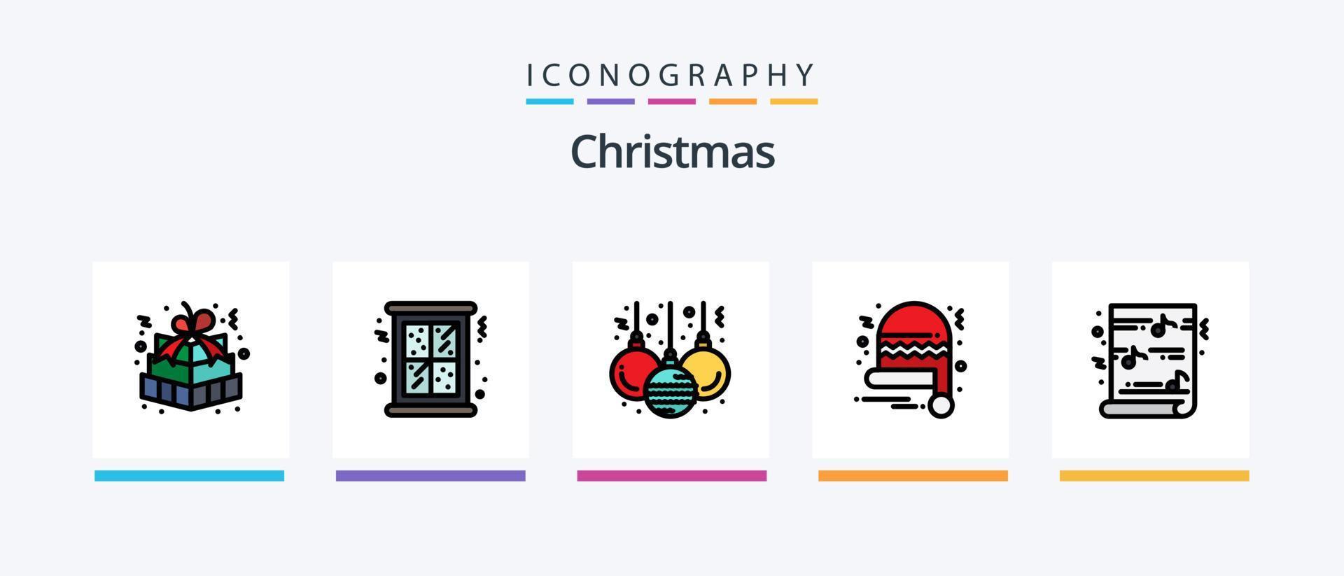 Christmas Line Filled 5 Icon Pack Including snowflake. christmas. hands. winter. christmas. Creative Icons Design vector