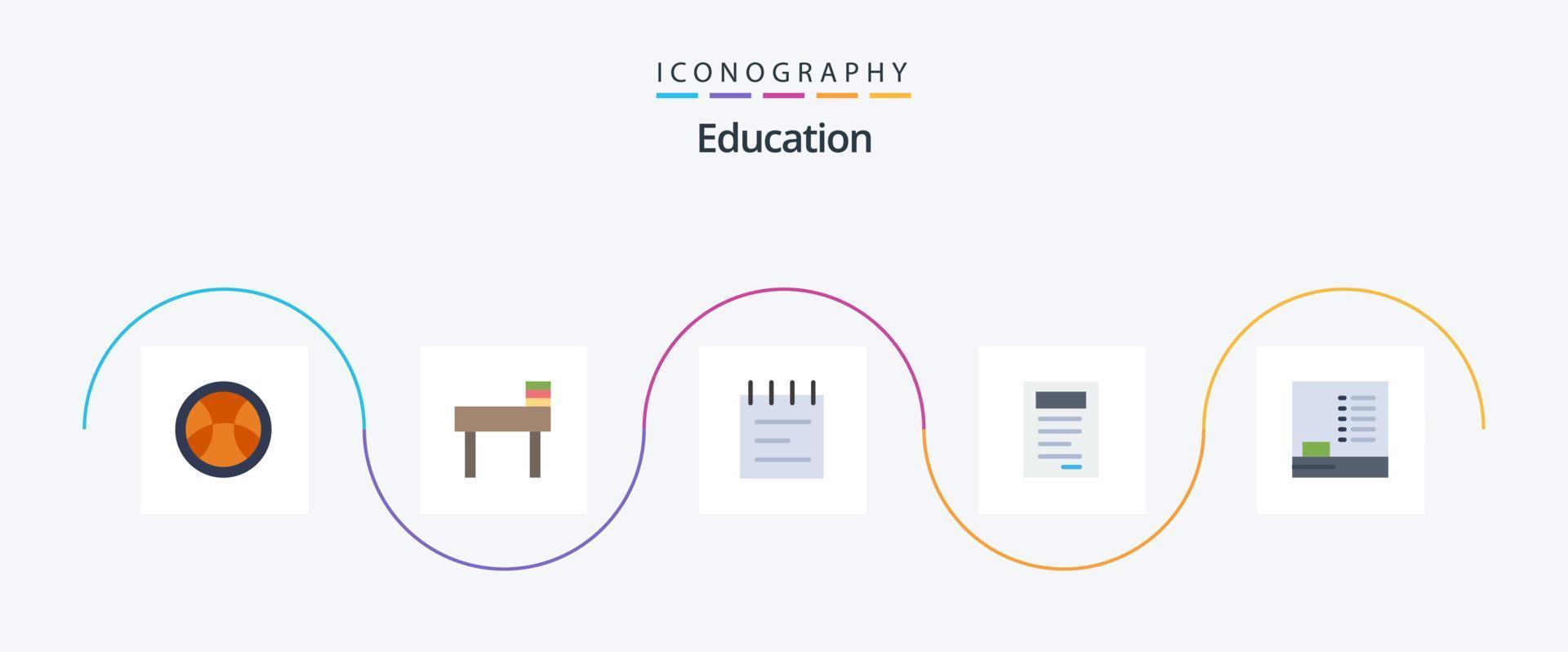 paquete de iconos de 5 planos de educación que incluye educación. educación. estudiar. libro vector