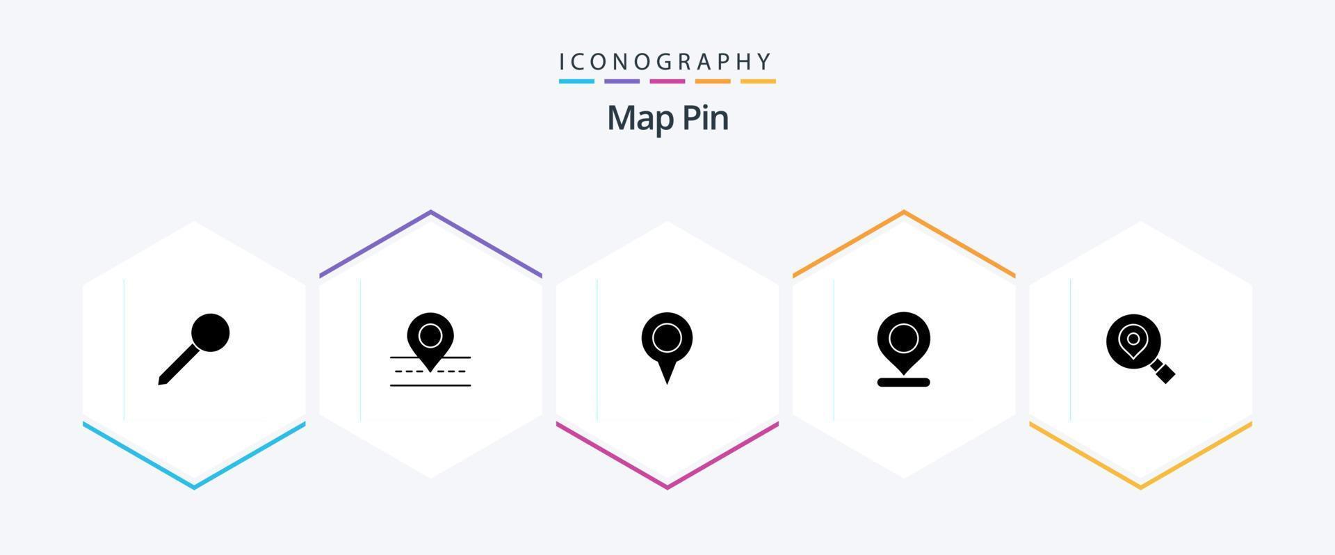 Map Pin 25 Glyph icon pack including search. pin. geo location. marker. location vector