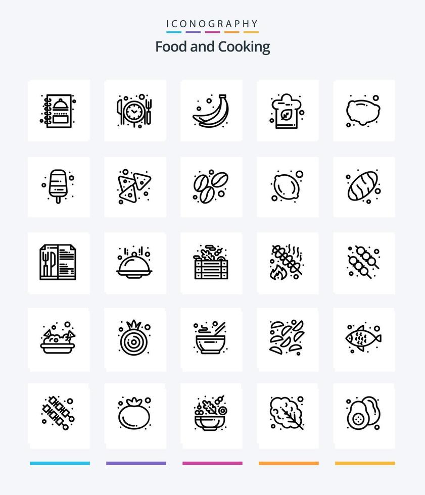 Creative Food 25 OutLine icon pack  Such As cream. potato. food. food. hat vector