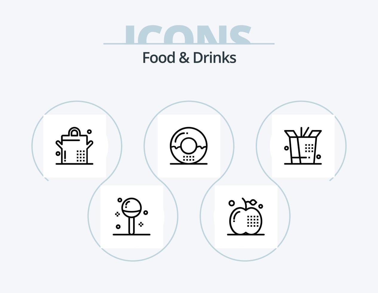 paquete de iconos de línea de alimentos y bebidas 5 diseño de iconos. alimento. trigo. alimento. alimento. fruta vector
