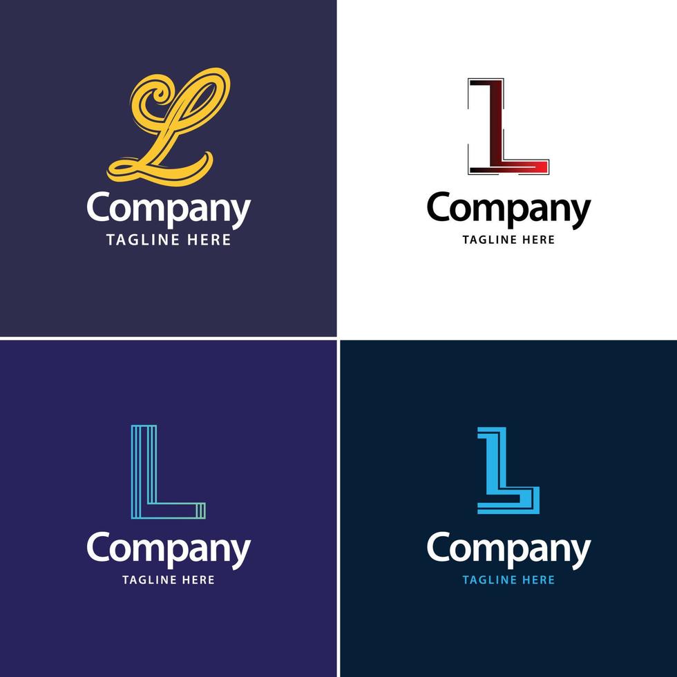 Letter L Big Logo Pack Design Creative Modern logos design for your business vector