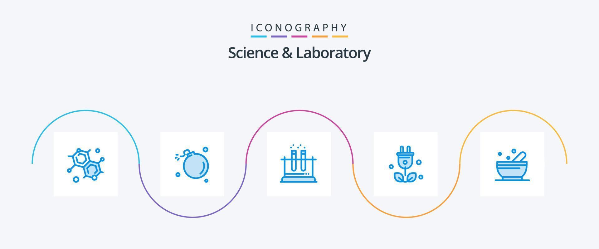 paquete de iconos azul ciencia 5 que incluye sopa. ciencia. laboratorio. verde. enchufar vector