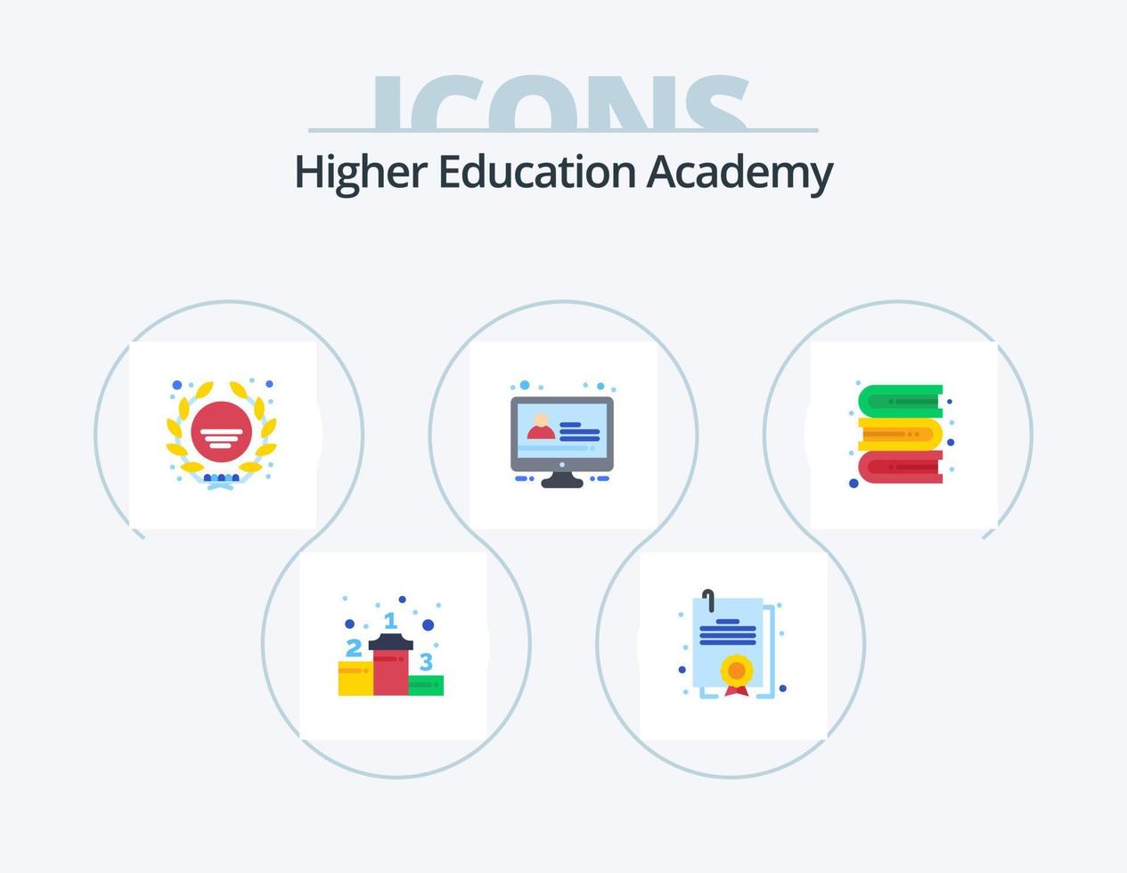 Academy Flat Icon Pack 5 Icon Design. . library. star. bookshelf. lesson vector