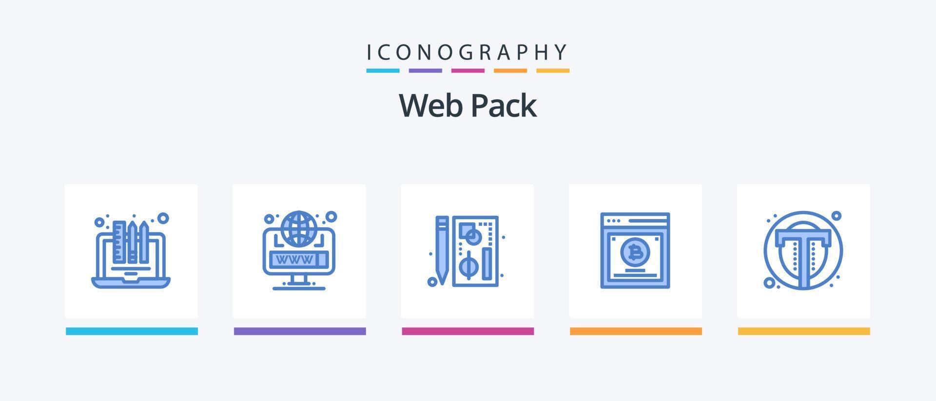 Web Pack Blue 5 Icon Pack Including split testing. comparing. web. testing. page. Creative Icons Design vector