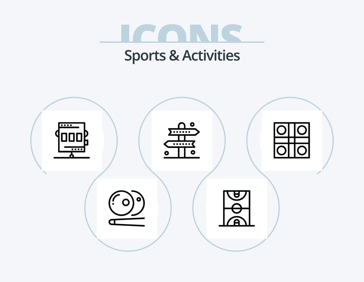 paquete de iconos de línea de deportes y actividades 5 diseño de iconos. soga. aptitud física. armario. sombrero. juego vector