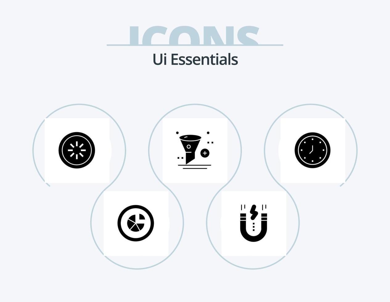 ui essentials glyph icon pack 5 diseño de iconos. solicitud. agregar. imán. cargando. conexión vector