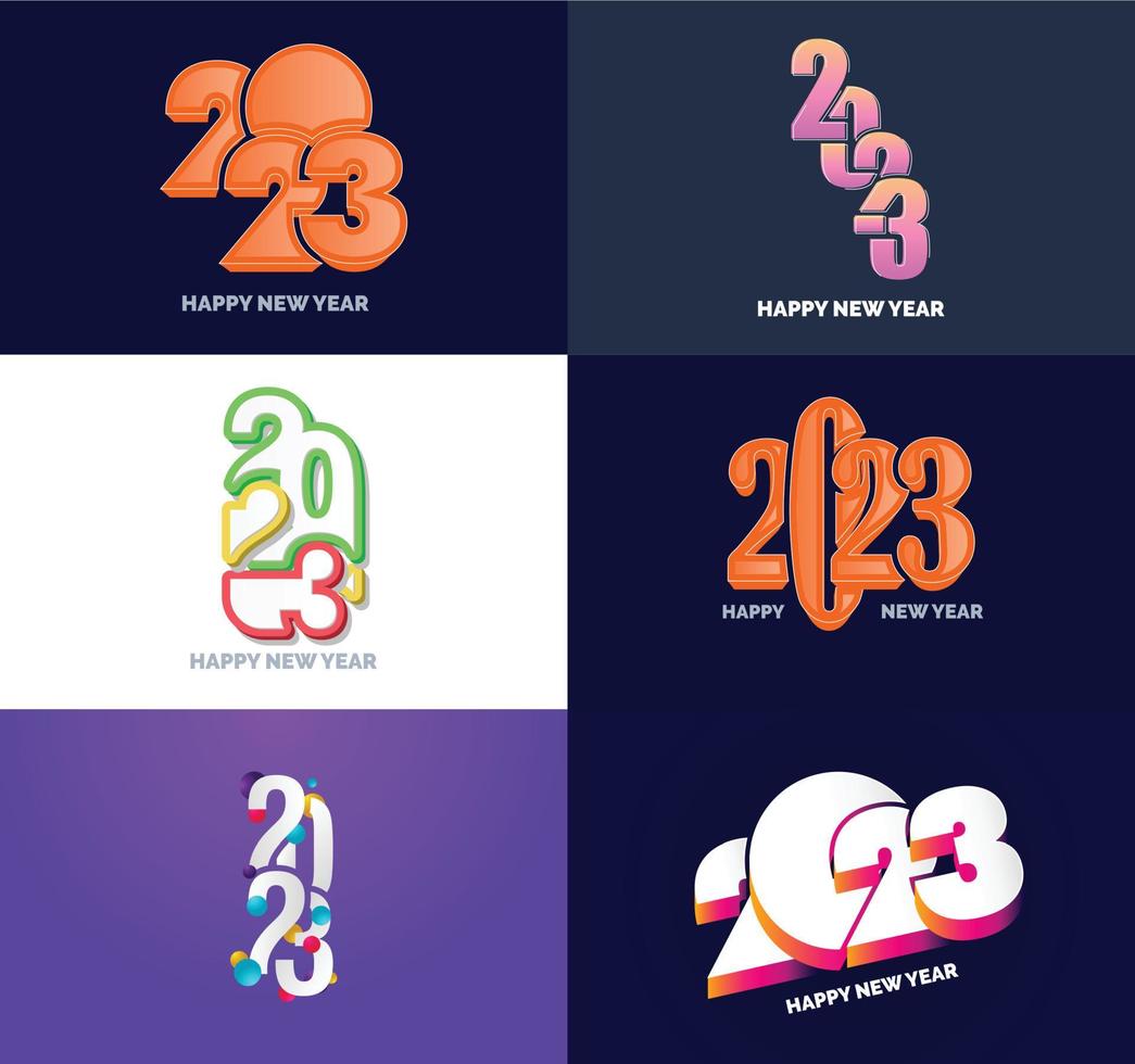 Big Set of 2023 Happy New Year logo text design 2023 number design template vector