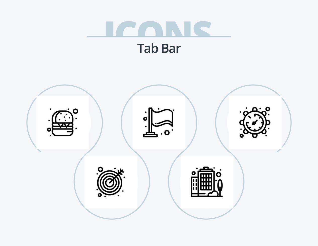 Tab Bar Line Icon Pack 5 Icon Design. . trash. gps. dustbin. support vector