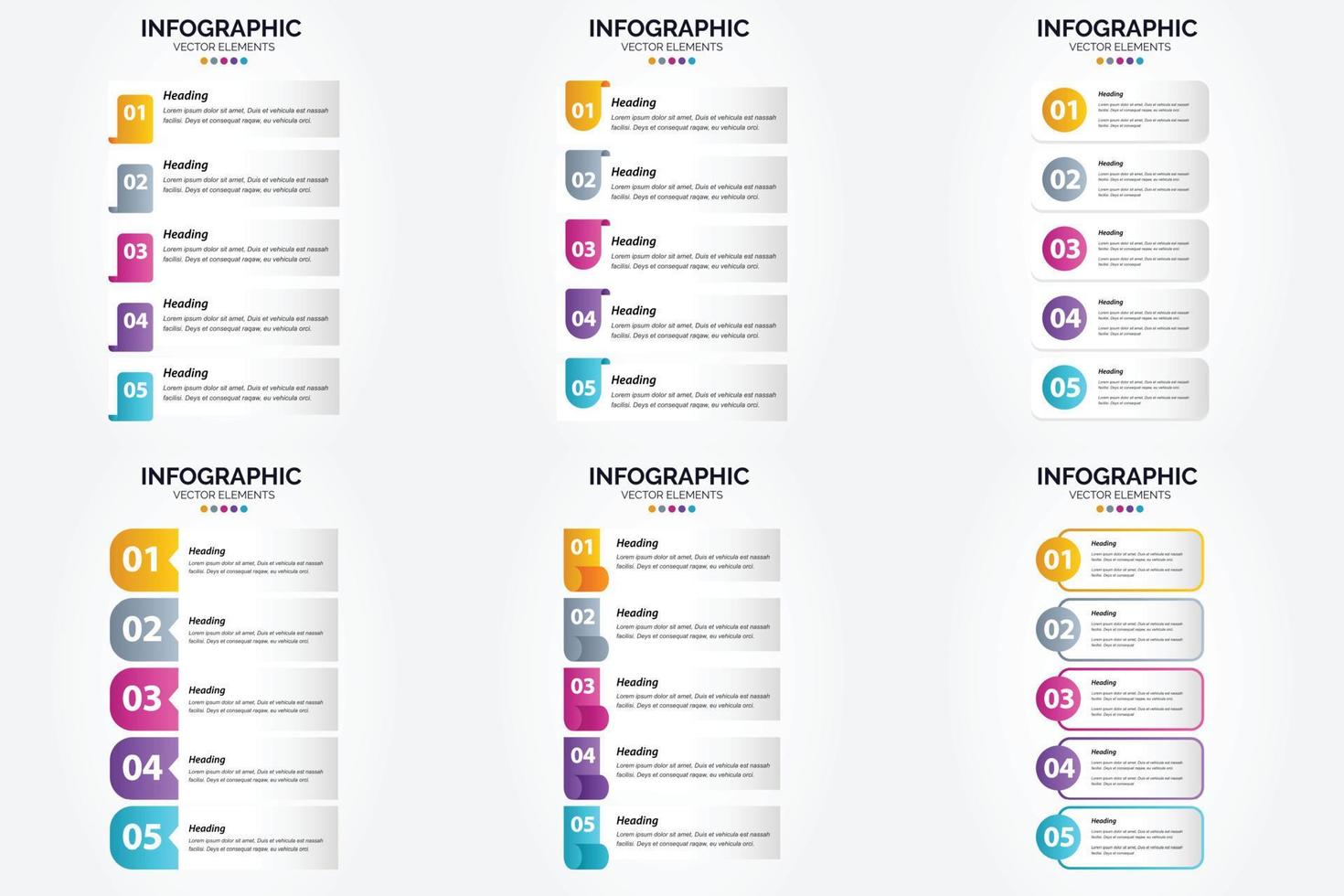 ilustración vectorial infografía conjunto de diseño plano para folleto publicitario y revista vector