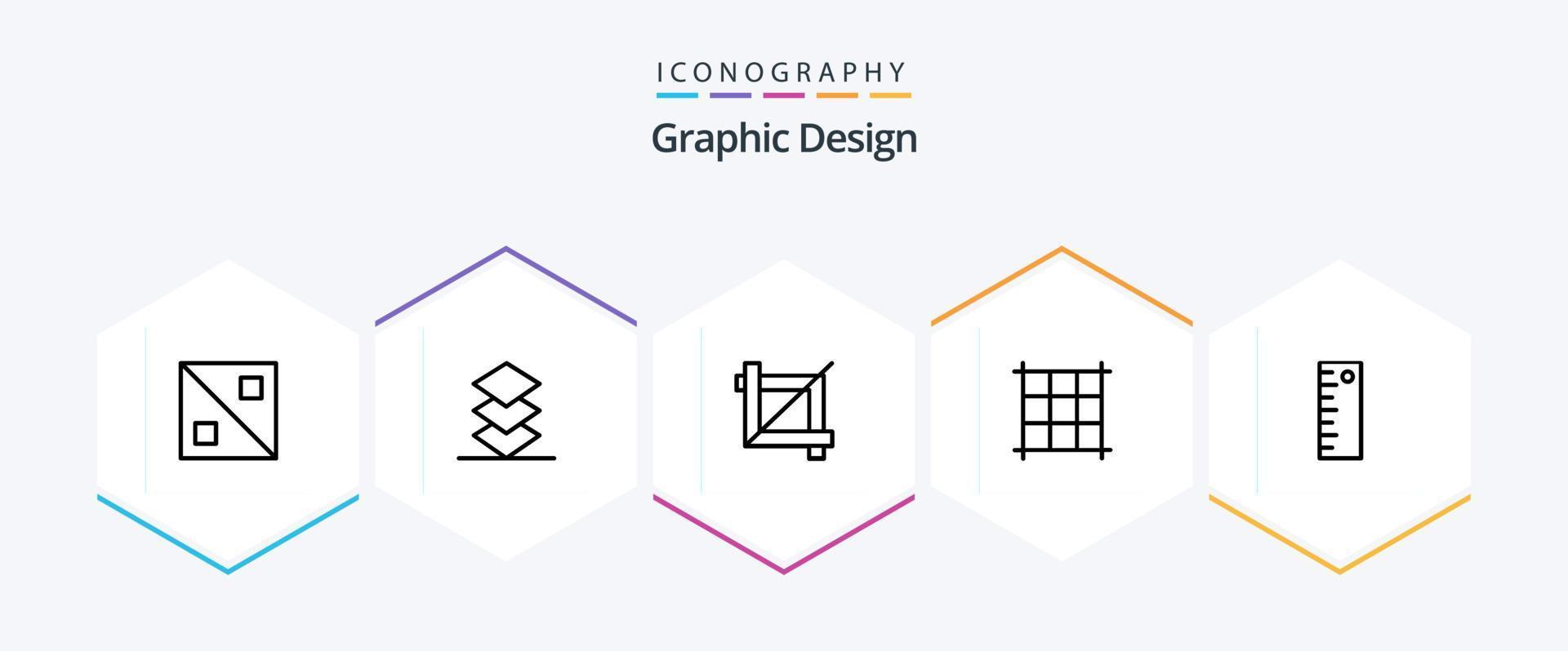 Design 25 Line icon pack including . graphic. ruler vector