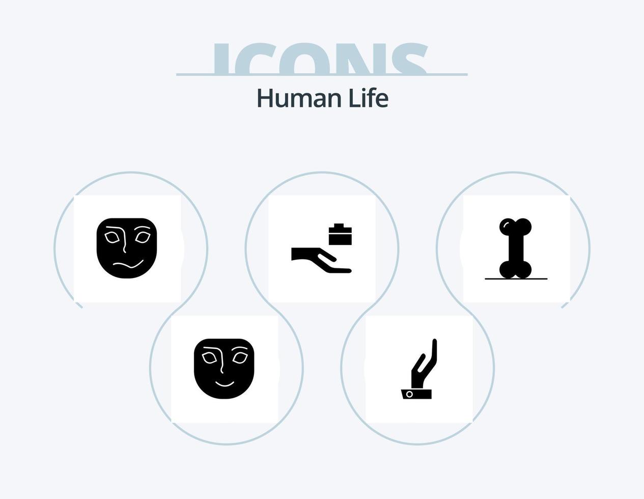 Human Glyph Icon Pack 5 Icon Design. joints. health. emotion. anatomy. hand vector