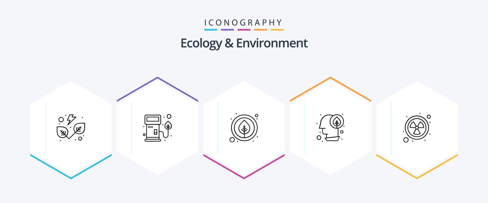 paquete de iconos de 25 líneas de ecología y medio ambiente que incluye radiación. pensar. ambiente. planta. idea vector