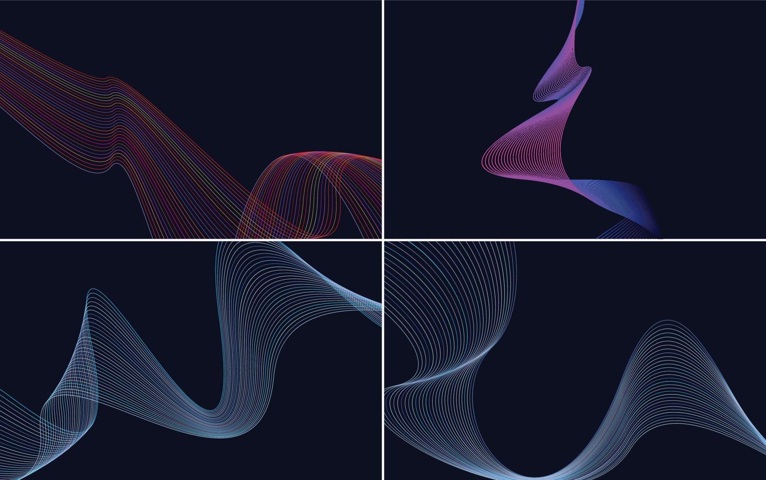 Collection of geometric minimal lines pattern set vector