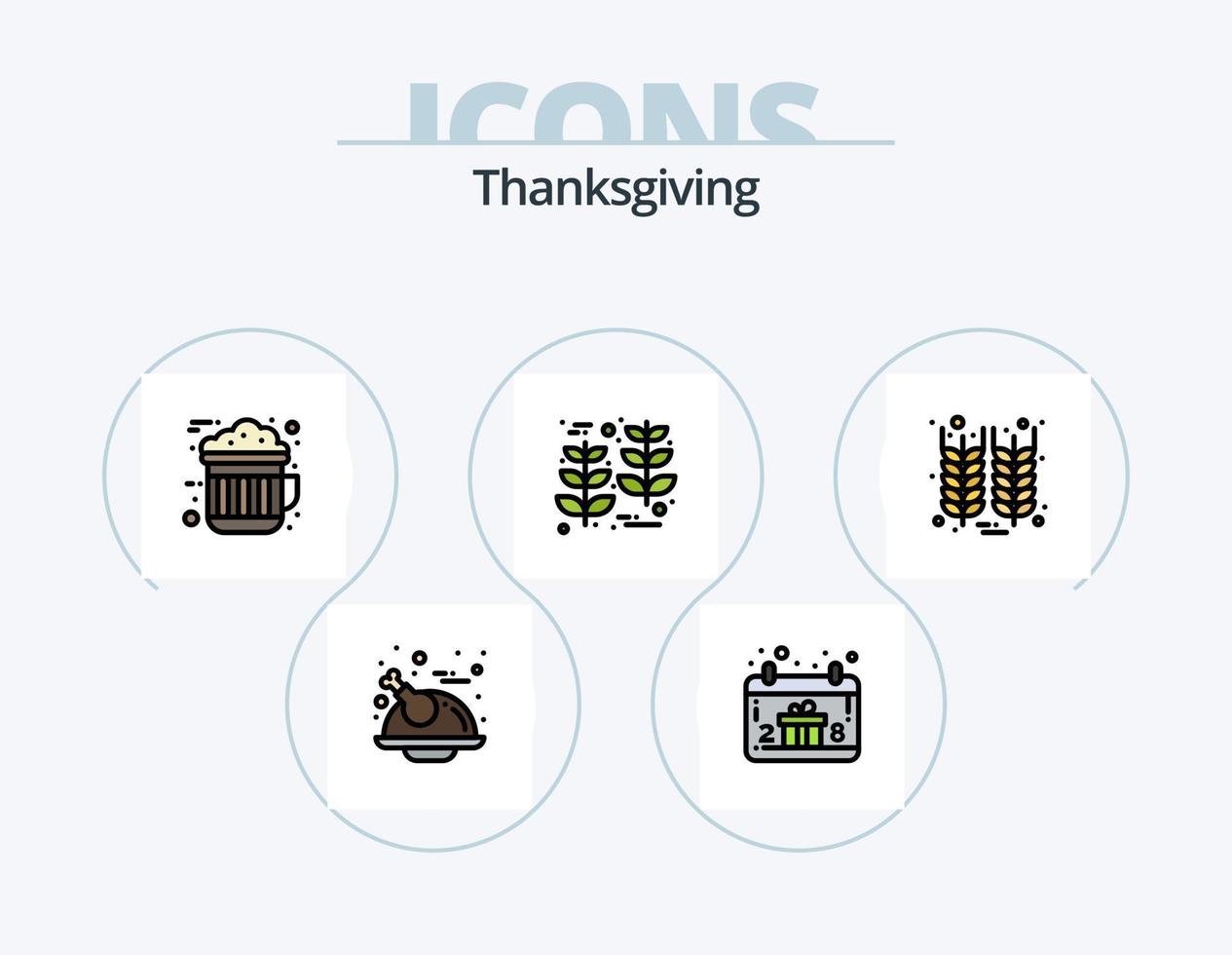 Thanksgiving Line Filled Icon Pack 5 Icon Design. bottle. thanksgiving. american. house. barn vector