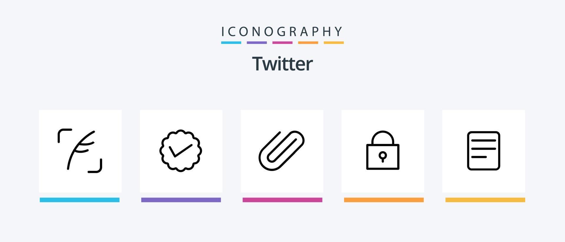 Twitter Line 5 Icon Pack Including mail. sets. twitter. twitter. back. Creative Icons Design vector