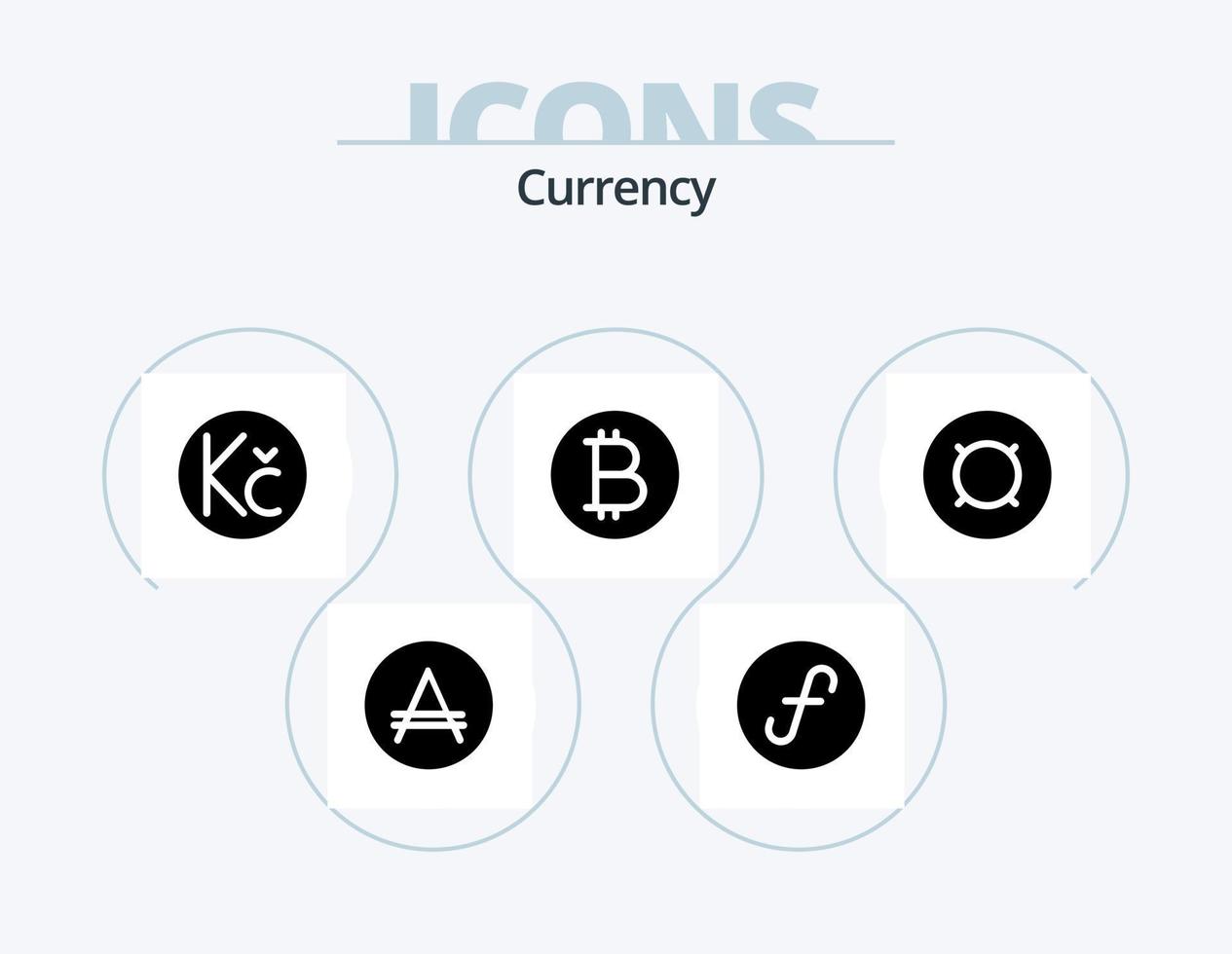 Currency Glyph Icon Pack 5 Icon Design. currency. bitcoin . bank . coin vector