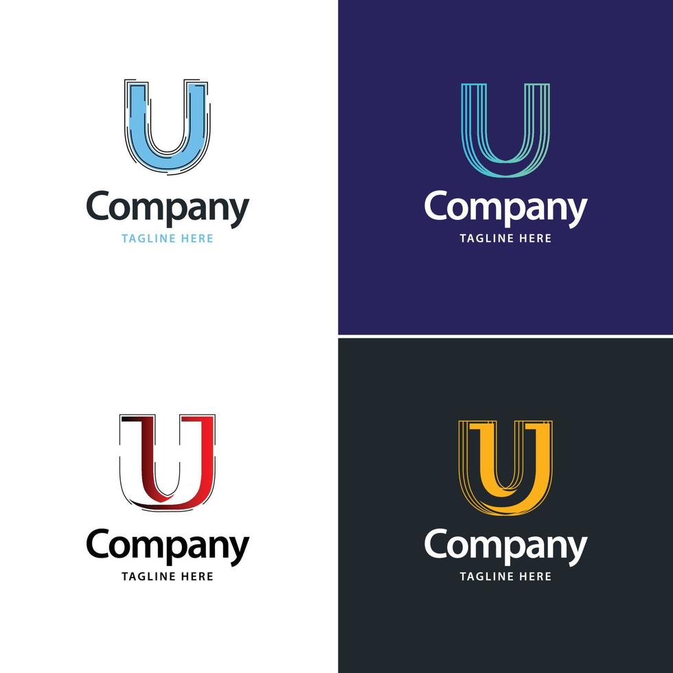 Letter U Big Logo Pack Design Creative Modern logos design for your business vector