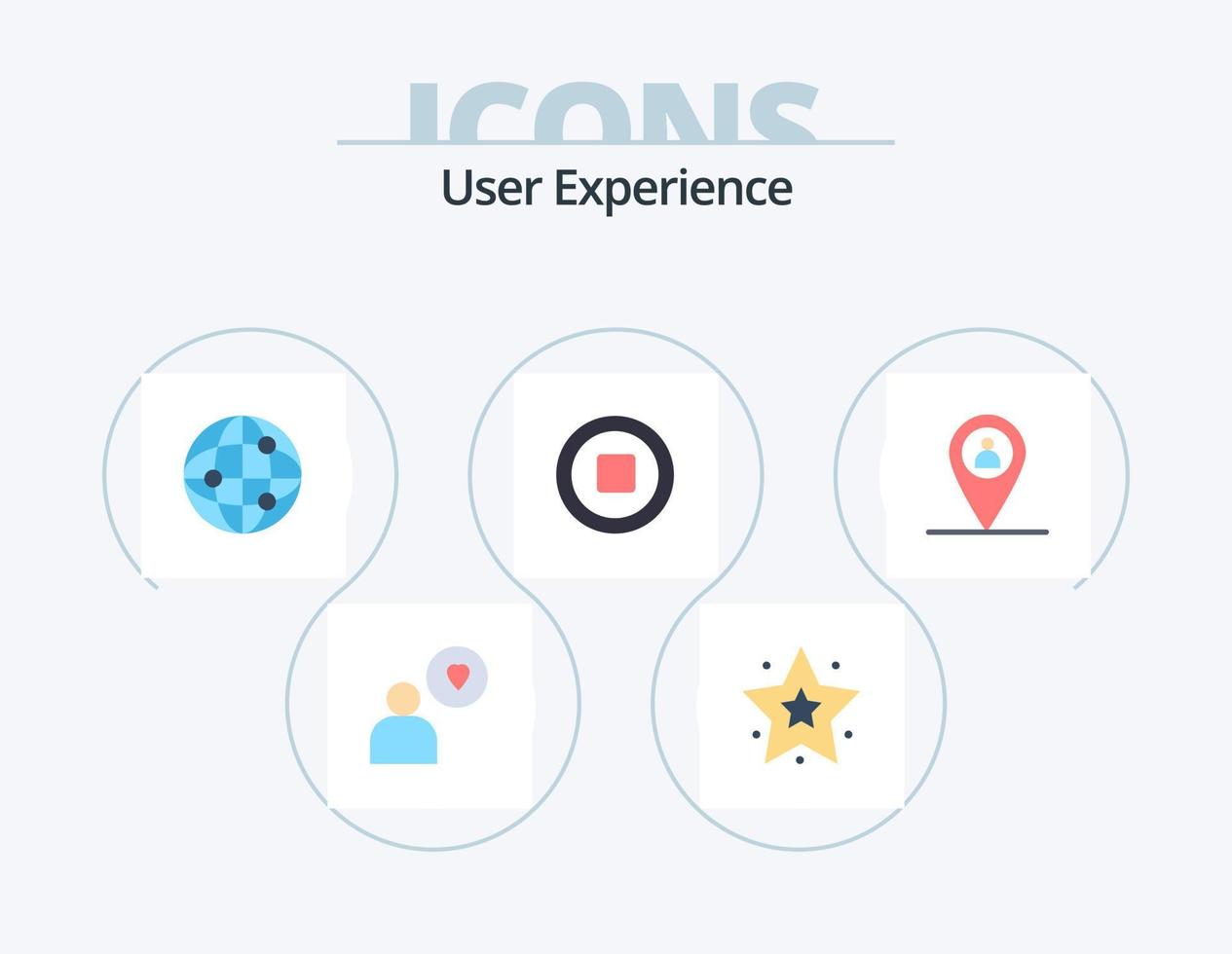 experiencia de usuario paquete de iconos planos 5 diseño de iconos. . . Internet. hombre. ubicación vector