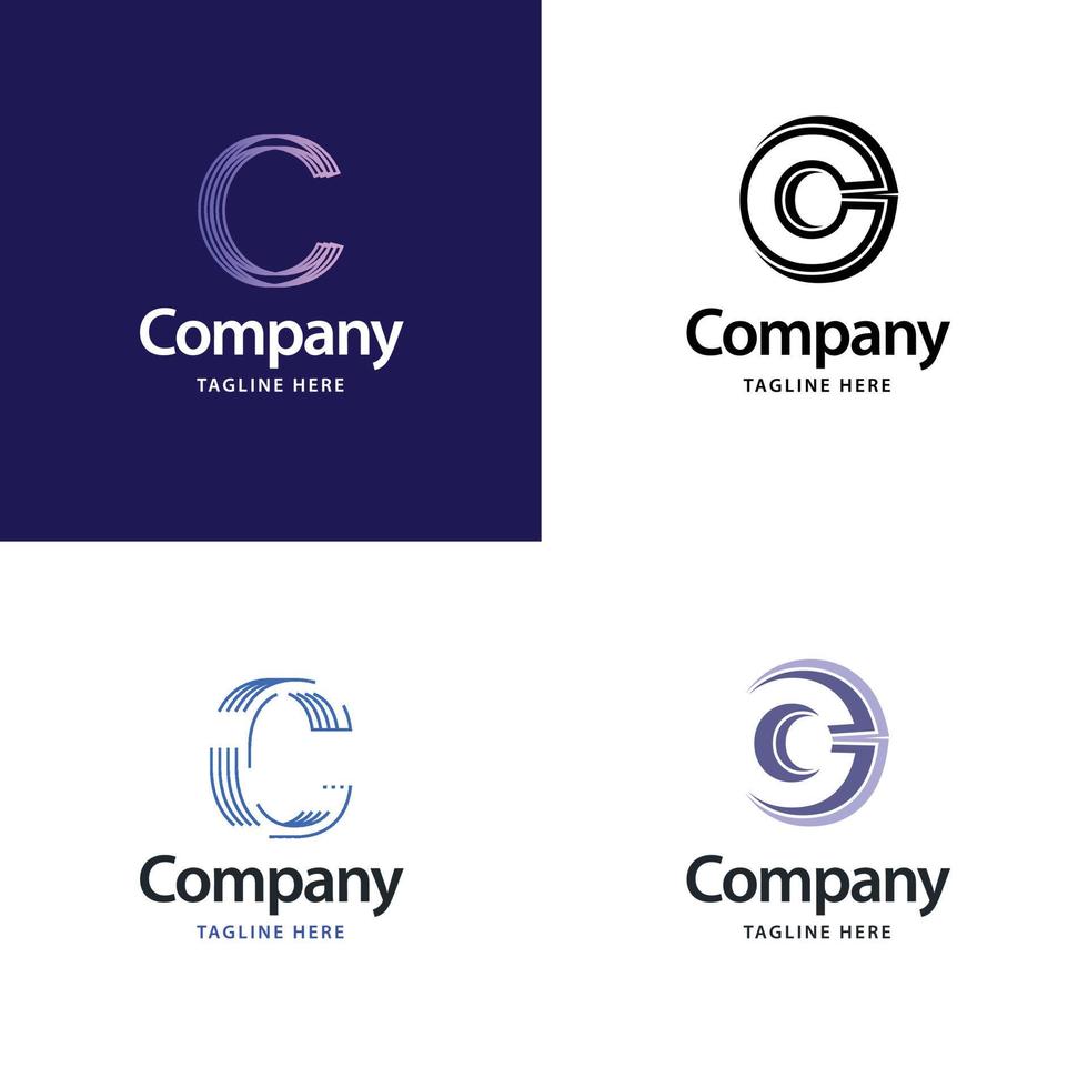 letra c diseño de paquete de logotipos grandes diseño de logotipos modernos y creativos para su negocio vector