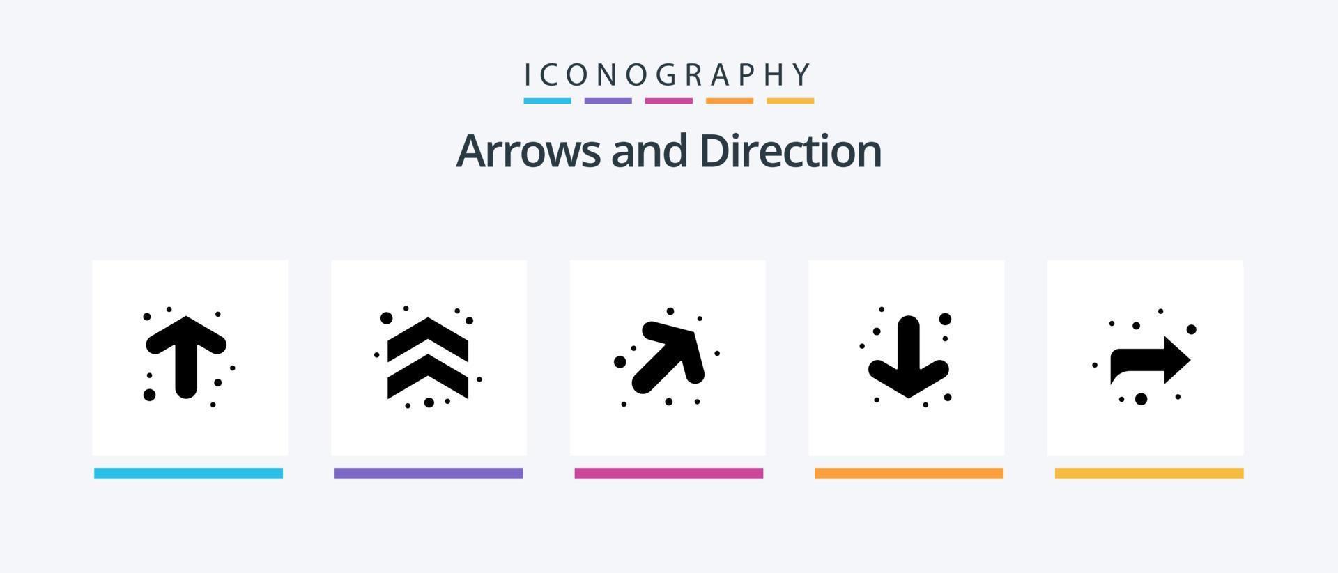 Arrow Glyph 5 Icon Pack Including . down. right. Creative Icons Design vector