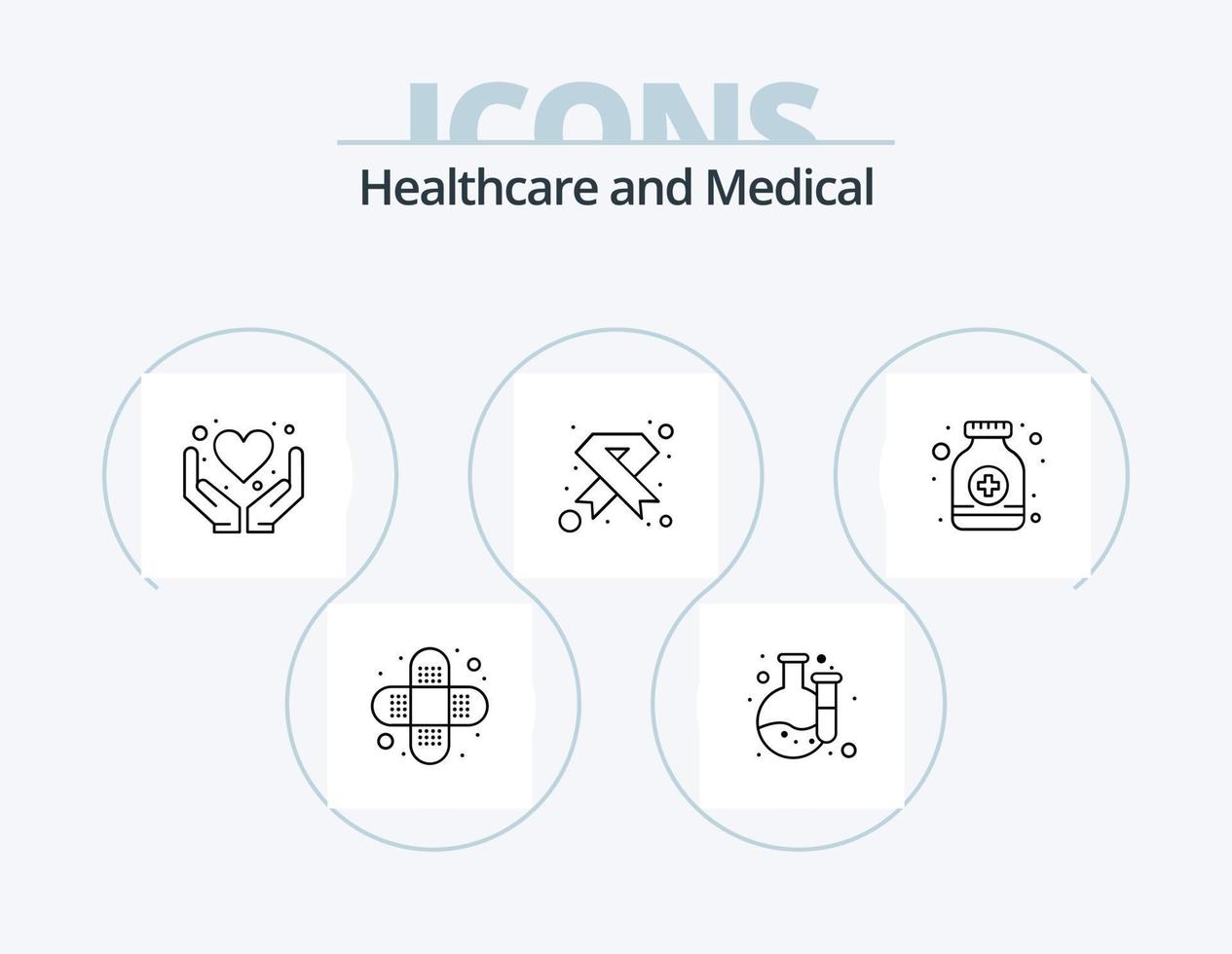 Medical Line Icon Pack 5 Icon Design. . medical. pills . hospital. injury vector