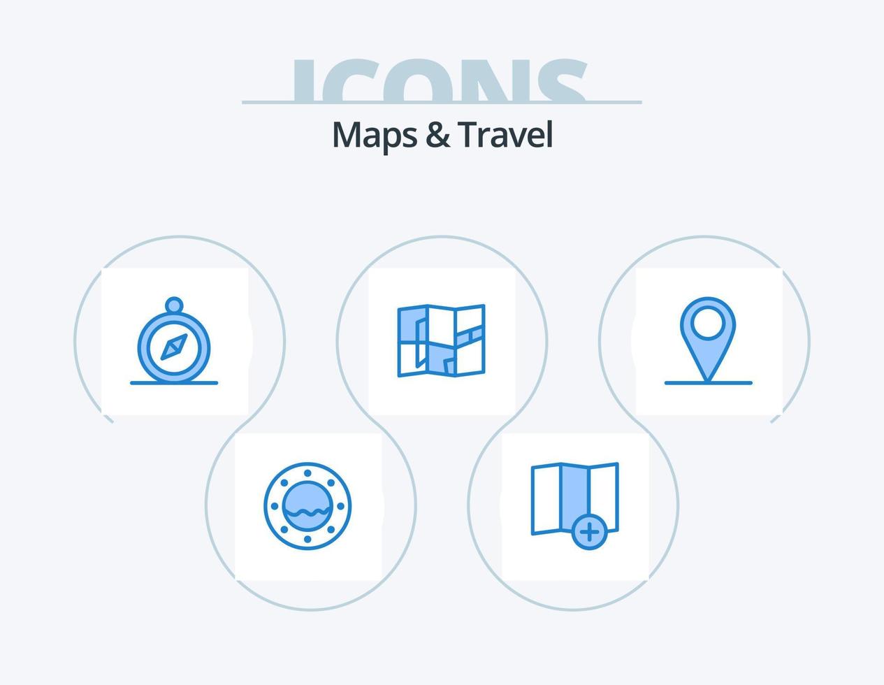 Maps and Travel Blue Icon Pack 5 Icon Design. . . navigation. pin. gps vector