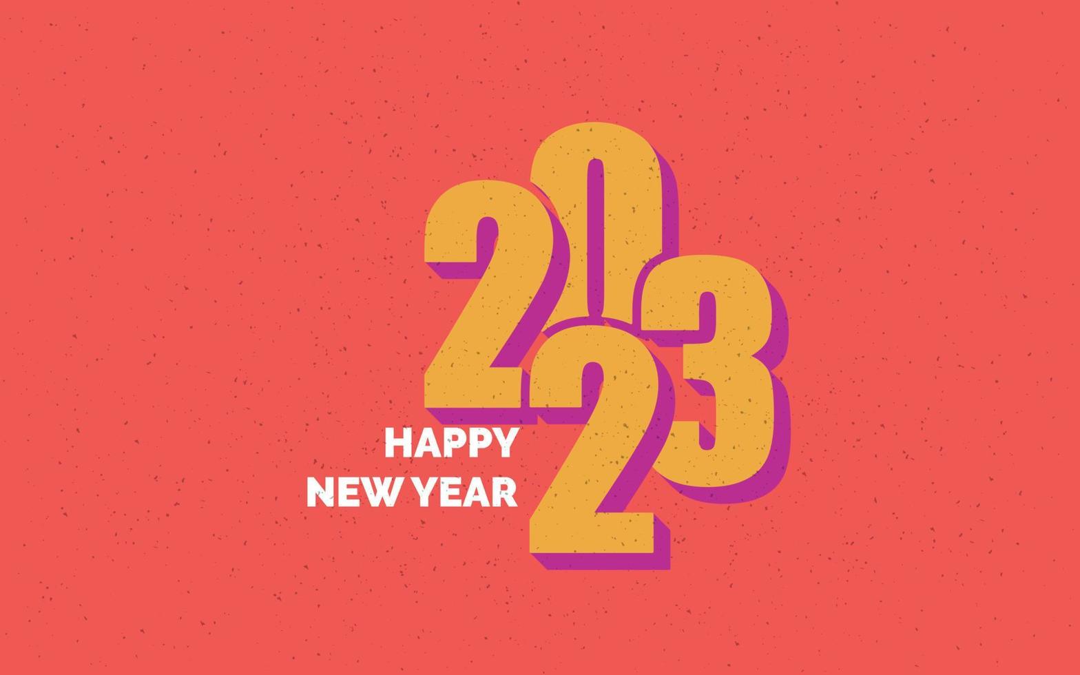 new year 2023 Retro Grunge logo design vector