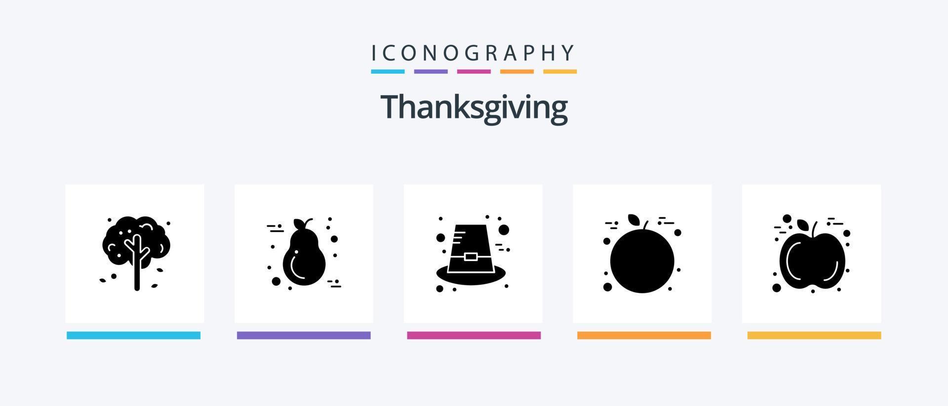 Thanksgiving Glyph 5 Icon Pack Including fruit. thanksgiving. light. orange. thanksgiving. Creative Icons Design vector