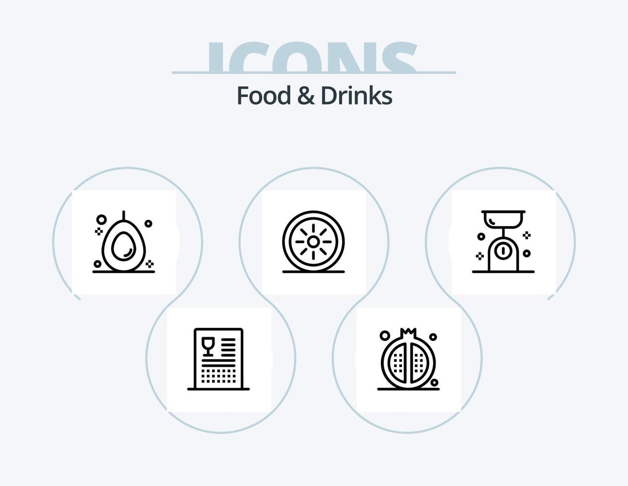 paquete de iconos de línea de alimentos y bebidas 5 diseño de iconos. bebidas alimento. comida. bebidas hamburguesa vector