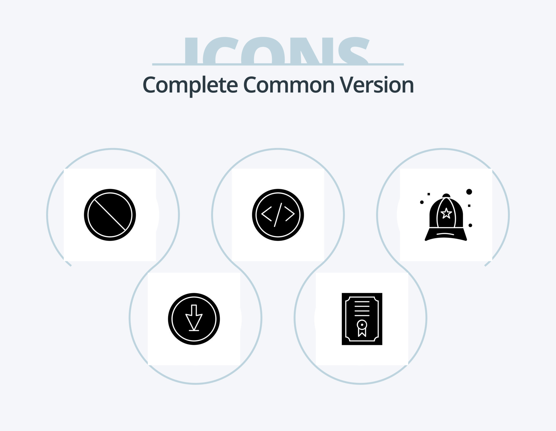 Complete Common Version Glyph Icon Pack 5 Icon Design. accessories ...