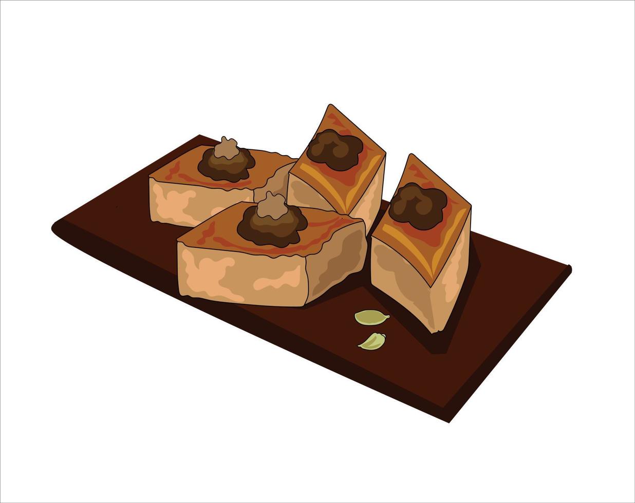 Ilustración de vector de baklava sobre fondo blanco