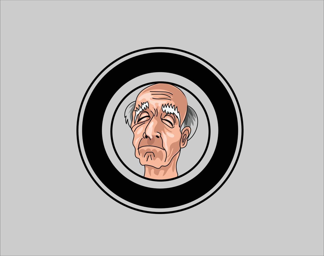 Ilustración de vector de icono viejo geezer sobre fondo blanco