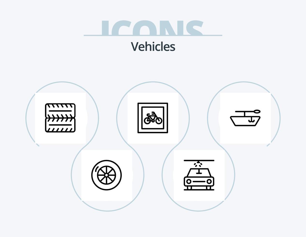 Vehicles Line Icon Pack 5 Icon Design. . kayak. vector