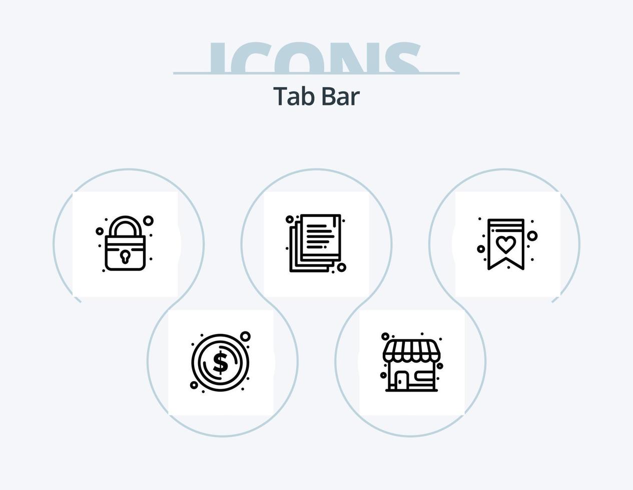 Tab Bar Line Icon Pack 5 Icon Design. . lock. shop. closed. delete vector