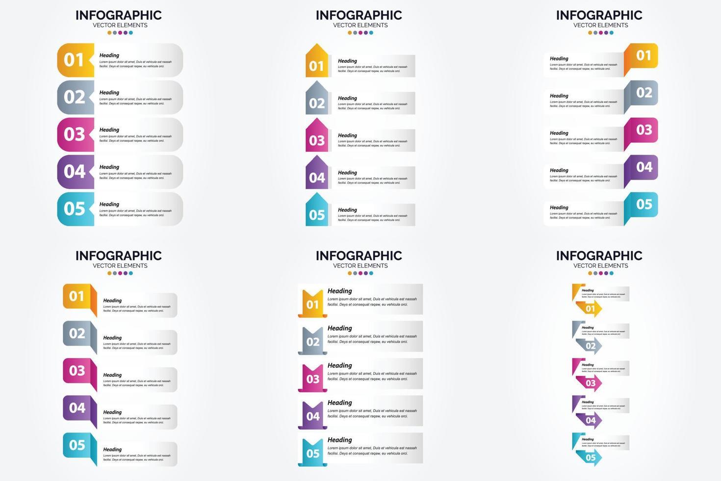 ilustración vectorial infografía conjunto de diseño plano para folleto publicitario y revista vector