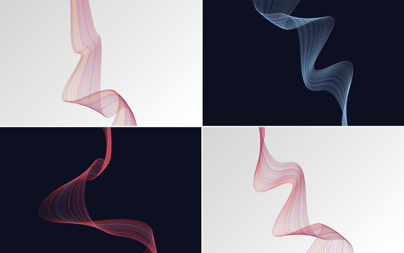 Collection of geometric minimal lines pattern set vector